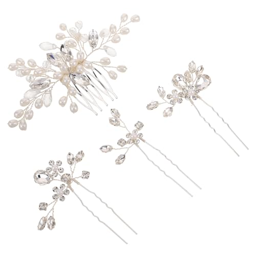 Ipetboom 1 Satz Haarnadelkamm-set Brautjungfer Haarspangen Dekorative Haarkämme Haarstifte Zum Styling Formelle Haarklammern Hochzeitshaarkamm Haarspangen Mit Strass Kristall Weiß von Ipetboom