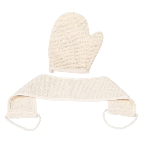 Ipetboom 1 Satz Handschuhe schrubben Peeling-Handschuh Peelinghandschuhe Duschhandschuhe für Männer Peelinghandschuh Dusche Peeling Mitt Badehandschuh Körperpeeling Badezubehör Flachs Beige von Ipetboom