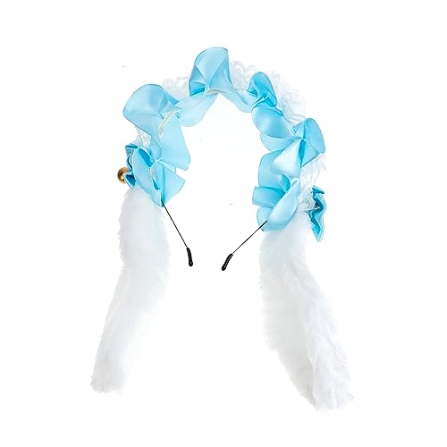 Ipetboom 1 Satz Hasenohr Stirnband Mädchen Ostern Haarband Haarspange Aus Kunstfellohren Kaninchen-cosplay-kostüm Zofe Haarband Spitze Kopfbedeckung Hündchen Kind Plüsch Krokodilklemme von Ipetboom