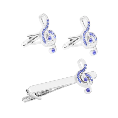 Ipetboom Manschettenknöpfe Musiknote Für Herren Strass Manschettenknöpfe Für Businesshemden Krawattenklammer Für Büro Und Mottopartys von Ipetboom