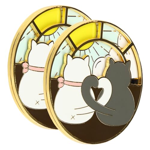 Ipetboom 1 Satz Katzen Brosche Kreative Rotationsbrosche Für Kleidung Schals Rucksäcke Lustiger Attraktiver Schmuck Für Katzenliebhaber Accessoire Für Verschiedene Anlässe 2 Stück von Ipetboom