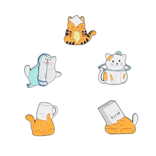 Ipetboom 1 Satz Kreative Cartoon Tier Broschen Niedliche Anstecknadeln Für Jacken Taschen Hüte Perfektes Für Freunde Familie Stilvolle Modeaccessoires 5 Stück von Ipetboom
