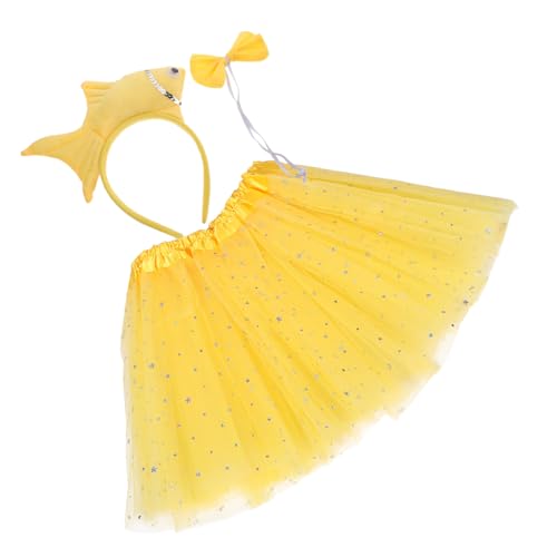 Ipetboom 1 Satz Meeresfischstirnbandrock Dekoration für Meerestiere im Fischkopfkostüm -Kopfschmuck für Tierkostüm-Stirnband Fisch-Kopfbedeckung Polyester Yellow von Ipetboom