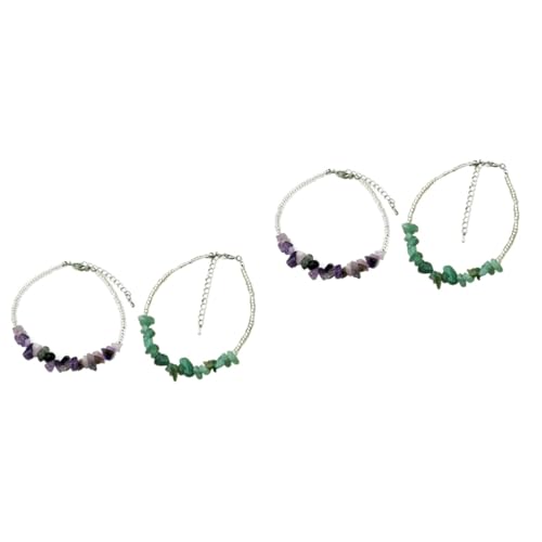 Ipetboom 1 Satz Naturstein Fußkette Knöchelkette Mit Anhänger Für Frauen Kreatives Fußschmuck Für Strand 2 Stück von Ipetboom
