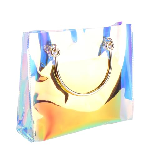 Ipetboom 1 Satz PVC Transparente Umhängetasche für Robuste Handtasche mit Kette für Reisen Shopping Modisches Design Horizontale Version von Ipetboom