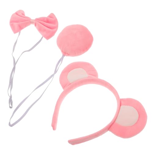 Ipetboom Bärenohr-stirnband Mit Fliege Set Aus Cartoon-plüsch Tier-cosplay-zubehör Weich Und Kopfbedeckung Für Partys Bühne Und Alltag von Ipetboom