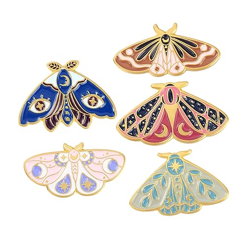 Ipetboom 1 Satz Teiliges Insektenbroschen Kreative Emaille Anstecknadeln Für Kleidung Taschen Hüte Motten Designs Zur Verschönerung Von Jacken Schals Accessoires 5 Stück von Ipetboom