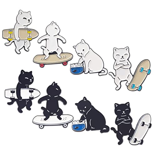 Ipetboom 1 Satz Teiliges Katzen Anstecker Mit Bunten Motiven Dekorative Broschen Für Rucksäcke Hüte Kleidung Partys Weihnachten Besondere Anlässe 8 Stück von Ipetboom