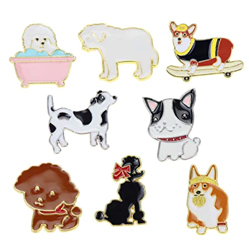 Ipetboom 1 Satz Teiliges Niedlicher Hundebroschen Kreative Brustnadel Für Kleidung Für Taschen Kleider Schals 8 Stück von Ipetboom