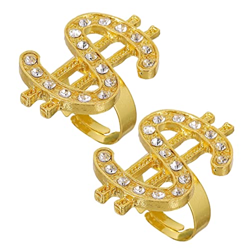 Ipetboom 1 Satz Teiliges Punk Open Ring Verstellbarer Vintage Ring Für Damen Herren Eleganter Geldring Mit Rhinestone Modisches Schmuckaccessoire Für 2 Stück von Ipetboom