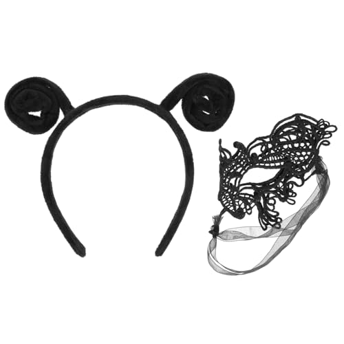 Ipetboom 1satz Halloween Haarband Mit Spitzenmaske Teiliges Kostümzubehör Für Halloween-feiern Und Cosplay Bequeme Und Stilvolle Accessoires Für Unvergessliche von Ipetboom