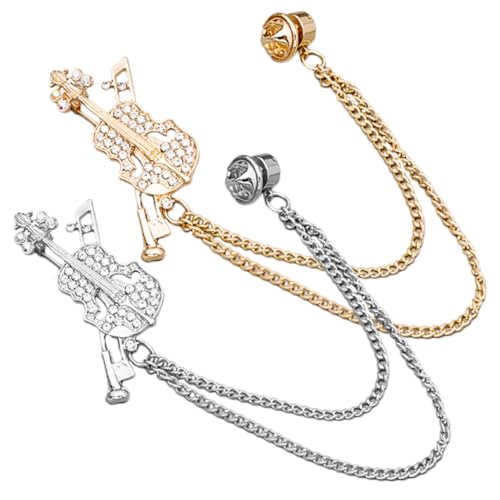 Ipetboom 2stücke Geigen Brosche Damen Kleidung Anstecknadel Schalornament Instrumente Brosche Hut Dekoration Revers Pin Schmuck Accessoire von Ipetboom