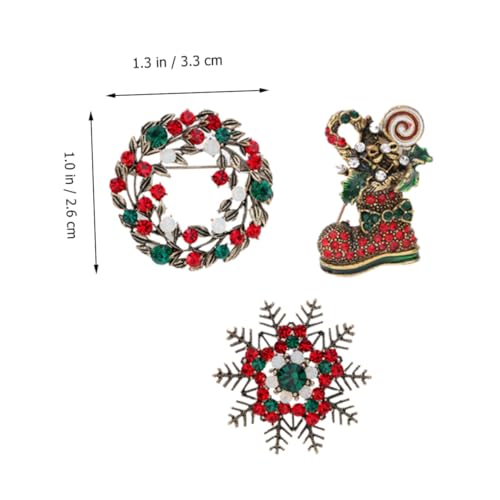 Ipetboom 1 Satz Weihnachts Retro Bunte Broschen Verschiedene Farben Vintage Brosche für Festliche Anlässe und Geschenkideen von Ipetboom