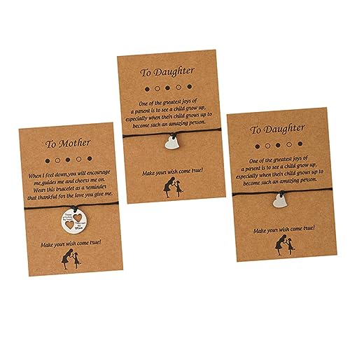 Ipetboom 1 Set String Herz Armbandanzug Geflochtene Armbänder Verstellbare Handkette Verstellbares Armband Kordelarmband Mutter Tochter Armband Mutter Tochter Armreif Gewachstes von Ipetboom
