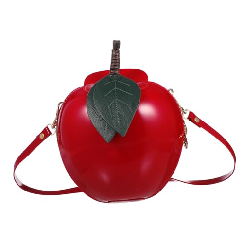 Ipetboom 1 Stück Apple Umhängetasche Mädchen Apfelförmig Geformt Formbeutel Geldbeutel Tasche in Apfelform Umhängetaschen Frau Apfel-geldbörse Handtasche Frauentasche Dame Hält Metall Rot von Ipetboom