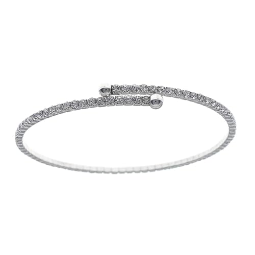 Ipetboom 1 Stück Armband mit Strass Mode Manschettenarmband aus Strass Schmuck Armbänder für Mädchen gemeinsamer Armreif Strassarmband Mädchen Armband Legierung Silver von Ipetboom