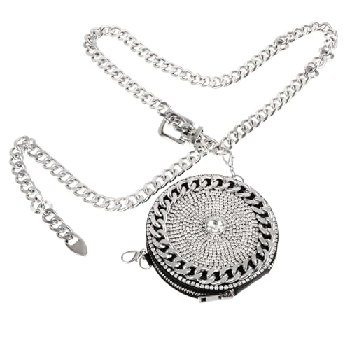 Ipetboom Kleiner Crossbody Tasche Damen Glitzer Bauchtasche mit Strass Schultertasche für Partys und Reisen Gürteltasche mit Kette für Frauen Strass Taillentasche von Ipetboom