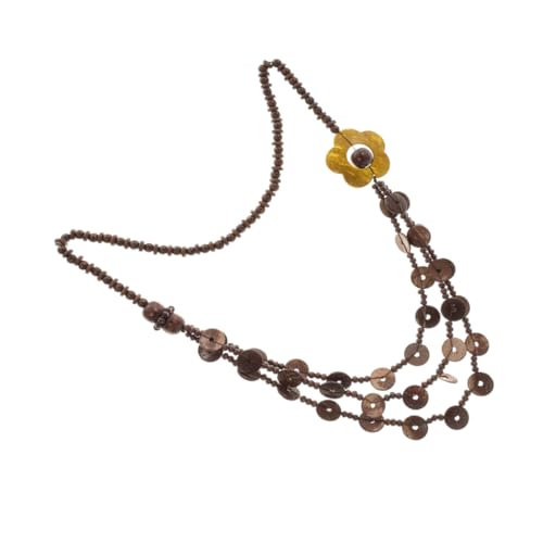Ipetboom Holzperlen Halskette Strand Ethno Design Für Damen Mit Anhänger Charm Stil Modeschmuck von Ipetboom