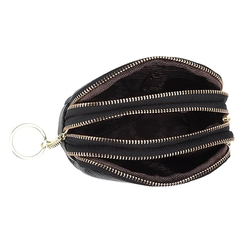 Ipetboom Münztasche Mit Reißverschluss Wechseltasche Geldbörse Für Kleingeld Münzen Karten Schlüssel Kosmetik Make-up Rindsleder Portemonnaie Münzfach von Ipetboom