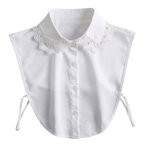 Ipetboom 1Stück Abnehmbarer Falscher Kragen Chiffon für Frauen Kostümkragen Halbe Hemden Eleganter Kunstkragen für Blusen und Kleider von Ipetboom