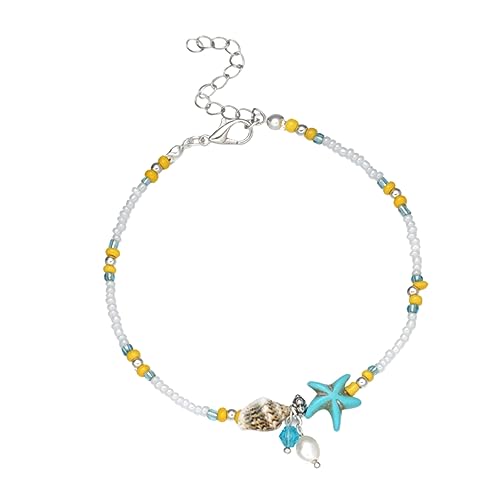 Ipetboom 1 Stück Fantasievolle Fußkette für Damen Ankle Chain mit Wasserfall Design Strand Urlaub Reisen Verstellbare für Individuellen Komfort von Ipetboom