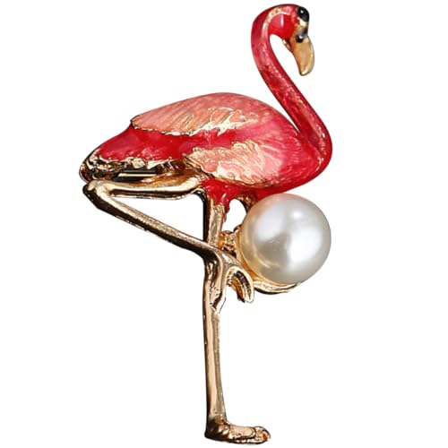 Ipetboom Perlen Flamingo Brosche Emaille Anstecknadel Tier Brustpin Mode Accessoire Für Hochzeit Geburtstag Pullover Schmuck von Ipetboom