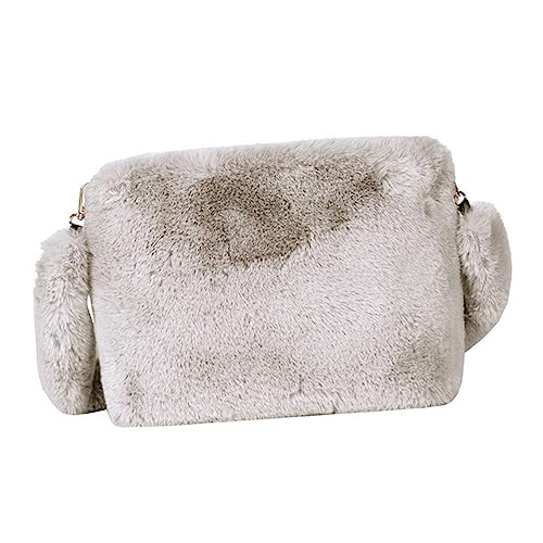Ipetboom 1 Stück Große Kapazität Umhängetasche Plüsch Stilvolle Schultertasche für Damen Geeignet für Alltag Reisen und Besondere Anlässe mit für Handy Geldbörse und von Ipetboom
