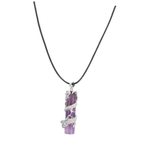 Ipetboom Drachen Gewickelte Säule Anhänger Halskette Naturstein Ornament Hals Anhänger Für Männer Und Frauen von Ipetboom