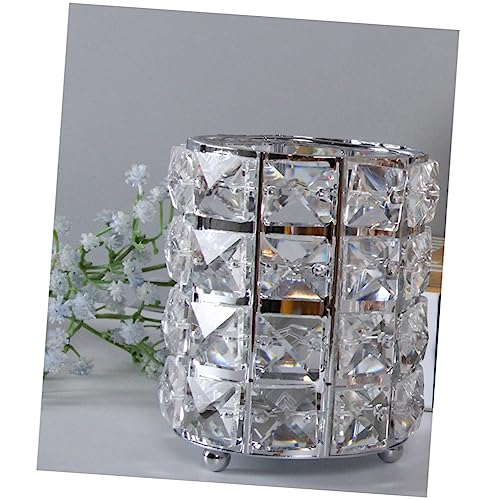 Ipetboom 1 Stück Kristall-organizer Schminkpinsel Bürstenbehälter Make-up-pinseltopf Stiftbehälter Bleistifthalter Silver von Ipetboom
