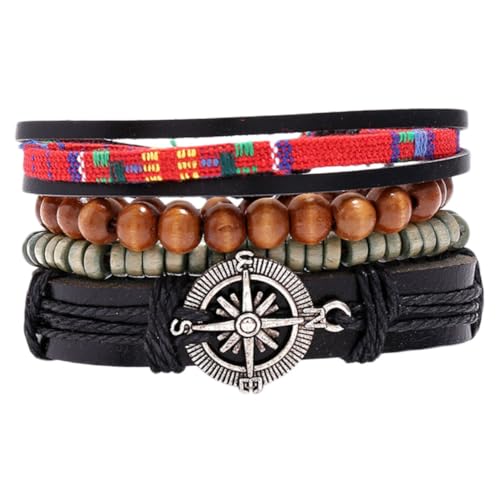 Ipetboom 1 Stück Ledergewebtes Armband für Herren Verstellbares Bangle Handgelenksschmuck im Hip Hop Perfektes Accessoire für Partys Reisen Handgefertigt Langlebig von Ipetboom