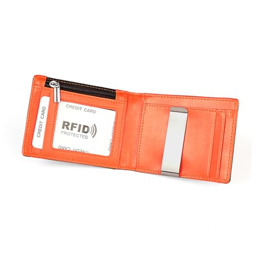 Ipetboom 1 Stück Männer Geldbörse Echtem Ultradünnes RFID Fähiges Portemonnaie mit Münzfach Kartenetui Fotohalter für von Ipetboom