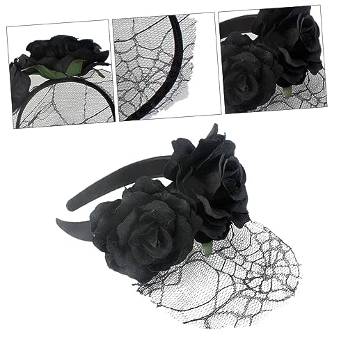 Ipetboom Rosen Haarband Aus Polyester Mit Spitze Stirnband Für Party Tanzparty Und Urlaub Kostüm Kopfbedeckung Vielseitig Einsetzbar von Ipetboom