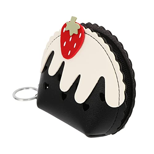 Ipetboom 1 Stück Mini-Geldbörse Beutel Schlüssel Münze Geldbörsen kreditkartenhalter Credit Card Holder Erdbeere kleine Geldbörse Aufbewahrungstasche für Wechselkarten Hardware- Black von Ipetboom
