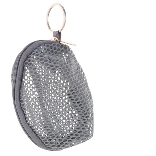 Ipetboom 1 Stück Mini Kosmetiktasche mit Netzstruktur für Make Up und Münzen Schlüsselanhänger Design für Freizeit Hochzeiten und Partys Tiefgrau von Ipetboom
