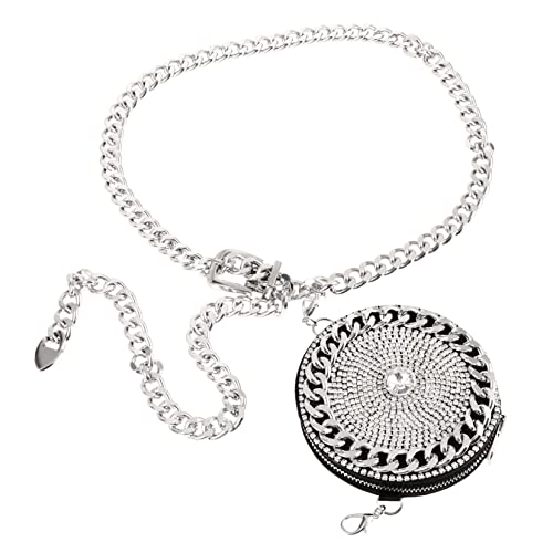 Ipetboom 1 Stück Mini Umhängetasche für Damen mit Strassverzierung Stilvolle Hüfttasche mit Kette Vielseitig Crossbody Bag oder Fanny Pack Nutzbar Besondere Anlässe von Ipetboom