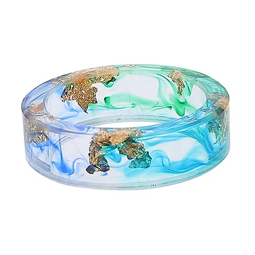 Ipetboom Harzring Mit Goldfoliendekor Zarter Fingerring Als Ornament Handgefertigter Schmuck Für Alltagskleidung Und Kostümdekoration von Ipetboom