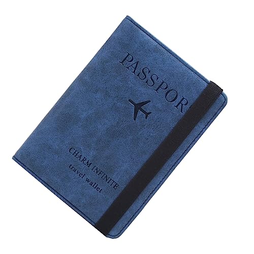 Ipetboom 1 Stück Multifunktionale Ausweistasche Wallet Reisepassetui Reisepass Brieftasche RFID-geldbörse Fall Blue von Ipetboom