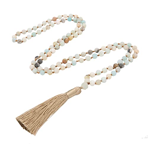 Ipetboom 1 Stück Natürliche Steinperlenkette für Damen Handgefertigter Halsschmuck mit Halbedelsteinen Dekorativer Anhänger Vielseitig Kombinierbar für von Ipetboom