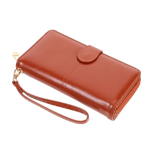 Ipetboom 1 Stück Ölwachs -Leder -Brieftasche Münze PU-Geldbörse Reißverschluss Brieftasche Geldbeutel Brieftasche Frauen Geldbörse für Damen Geldbörse Brieftasche Brown von Ipetboom