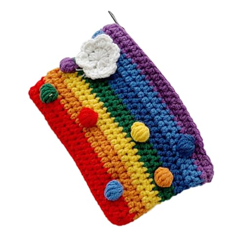 Ipetboom 1 Stück Regenbogen Geldbörse Münztasche Für Beutel Gestrickte Regenbogen Geldbörse Damen Geldbörse Geldbörse Geldbörse Reißverschluss Münzgeldbörse Handtaschen Kleine von Ipetboom