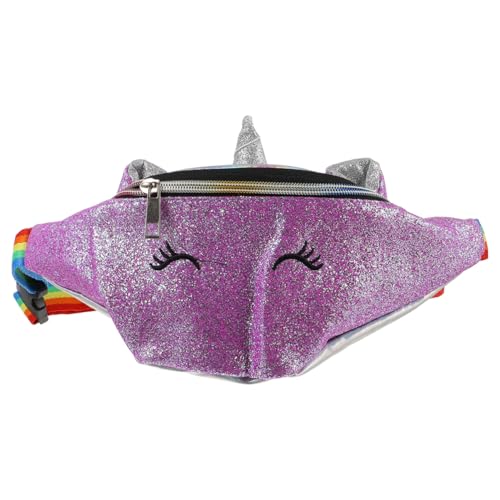Ipetboom 1 Stück Stylische Umhängetasche Einhorn Form Vielseitig als Schulter oder Hüfttasche für Kindergarten Reisen und Alltag für Kleine Mädchen von Ipetboom