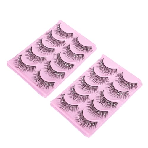 10 Paar Falsche Wimpern Frauen Dichte Wimpern Makeup Wimpern. Natürlicher Faux Nerzstreifen Dekorative Wimpern Künstliche Nerzwimpern Mädchen Kosmetik Fräulein Kunstfaser von Ipetboom