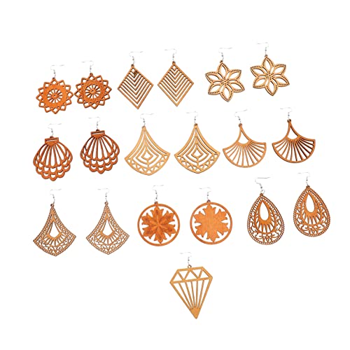 Ipetboom Holzohrringe Damen Stilvolle Ohrhänger im Vintage Stil Dangle Ohrringe Holz Langlebig Sicher Modischer Ohrschmuck für von Ipetboom