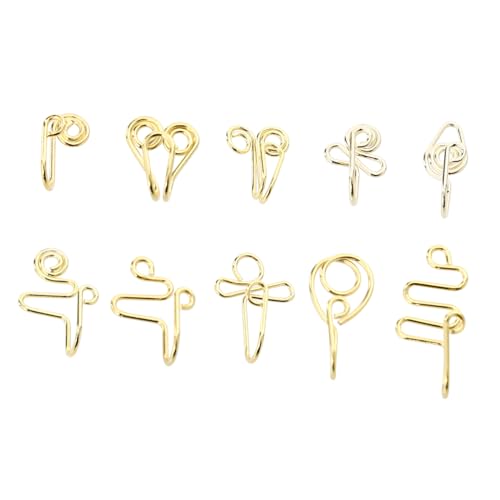 Ipetboom 10 Stück Clip Nasenringe aus Edelstahl nicht Durchstochen Verschiedene Designs Komfortabel und Langlebig Sicherer Halt für Frauen Modische Nasenstecker Schmuck von Ipetboom