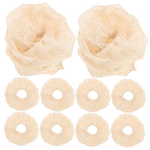 Ipetboom 10stücke Jumbo-haargummis Aus Spitze Große Haargummis Für Frauen Flauschige Elastische Haargummis Übergroße Für Pferdeschwanz Geflochtenes Haar von Ipetboom