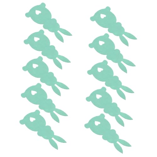 Ipetboom 10 Stück Hasenwechselhalter Bestecktasche Ostern Geschirrhalter in Hasenform Hasen-Geschirrtaschen Osterhasen-Geschenktüten Osterhasen Bestecktaschen Osterbesteck Tuch Light Green von Ipetboom