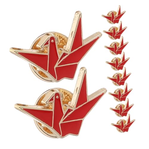 Ipetboom 10 Stück Origami Broschen aus Robustem Legierungsmetall Dekorative Cartoon Anstecknadeln mit Sicherem Verschluss für Jacken Rucksäcke Schals Vielseitiges Modeaccessoire für Damen von Ipetboom