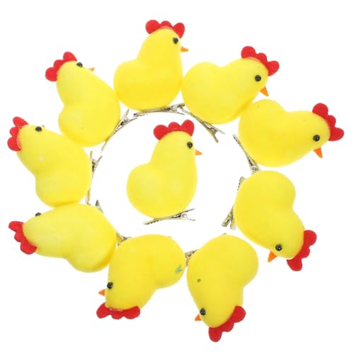 Ipetboom 10 Stück Ostern-Küken-Haarspangen Kinder-Haar-Accessoires Kleine Hühner-Haarspangen Küken-Haarnadel Ostern-Partyzubehör von Ipetboom