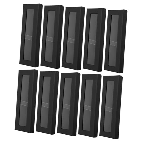 Ipetboom 10stücke Schwarze Stift-etuis Stift-verpackungsboxen Mit Transparentem Fenster Kleine Geschenkboxen Mit Deckel Zum Aufbewahren Von Stiften Schmuck Und Uhren von Ipetboom