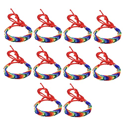 Ipetboom 10 Stück Teiliges Bunte Handgefertigte Kinderarmbänder Handgewebte Freundschaftsarmbänder aus Farbigem Garn Langlebiger Schmuck für Alltag Strandparty und Tanzveranstaltungen von Ipetboom